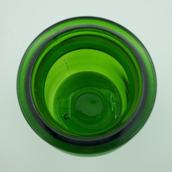 Large Emerald Green Apothecary Jar Bubble Lid Glass Canister Made in Belgium - Picture 5 of 7